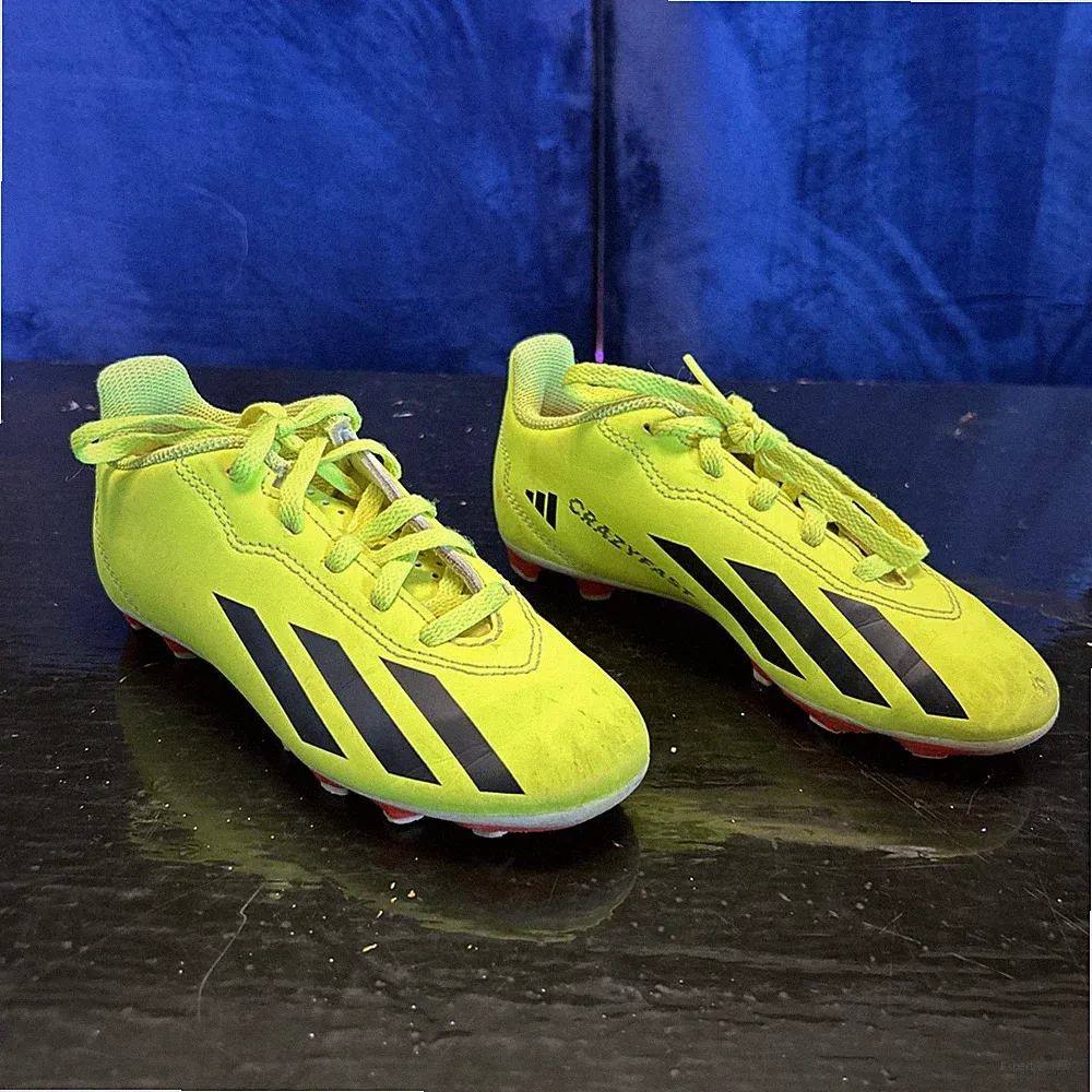 Adidas X Crazyfast Club FxG Kids Size 11K Yellow Black Soccer Cleats IF0717