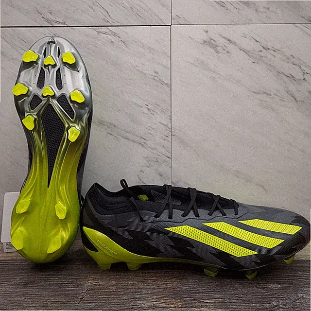 Adidas X Crazyfast Injection.1 FG Black Green Soccer Cleats IG0670 SZ 10 No Bag