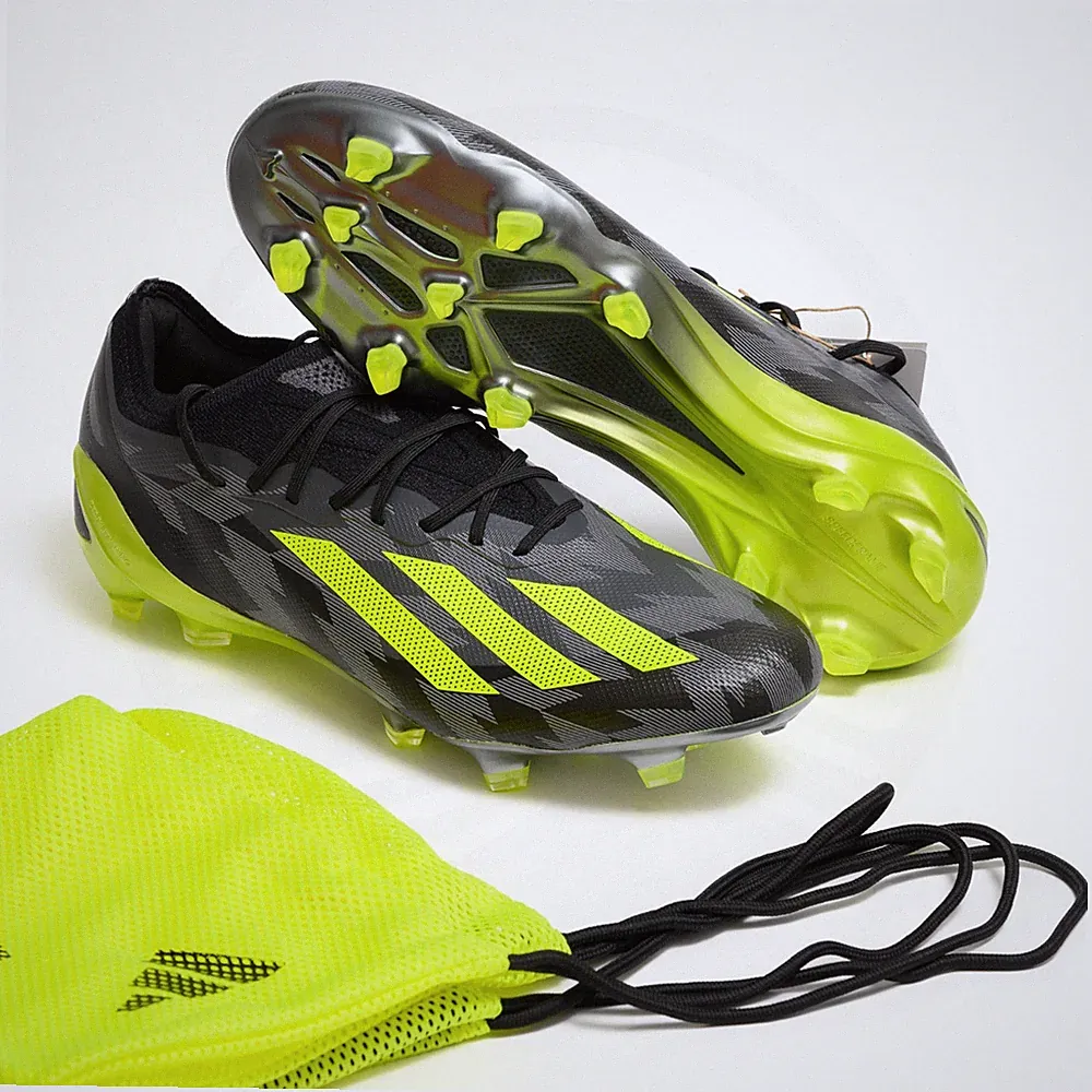 Adidas X Crazyfast Injection.1 FG Men's Sz 9.5 Soccer Cleats Black Yellow IG0670