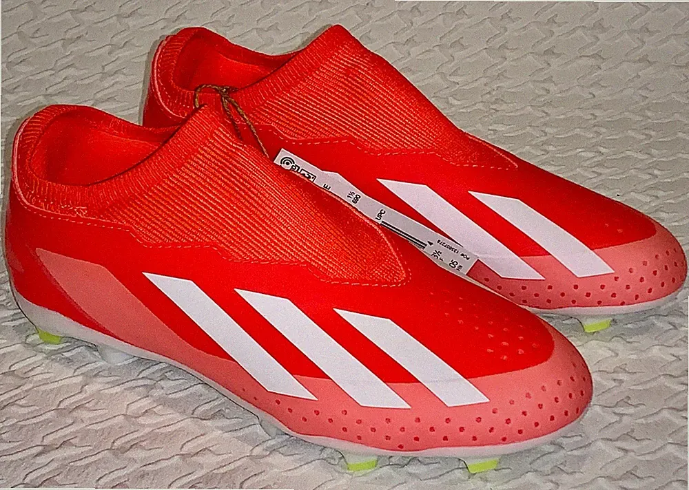 ADIDAS X Crazyfast League Laceless Solar Red White FG Soccer Cleats Boys Girls 2