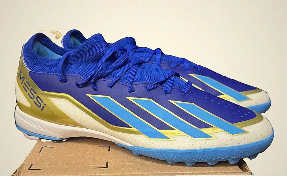 Adidas X Crazyfast League TF Messi Turf Soccer Cleats Blue ID0718 Mens Size 11.5