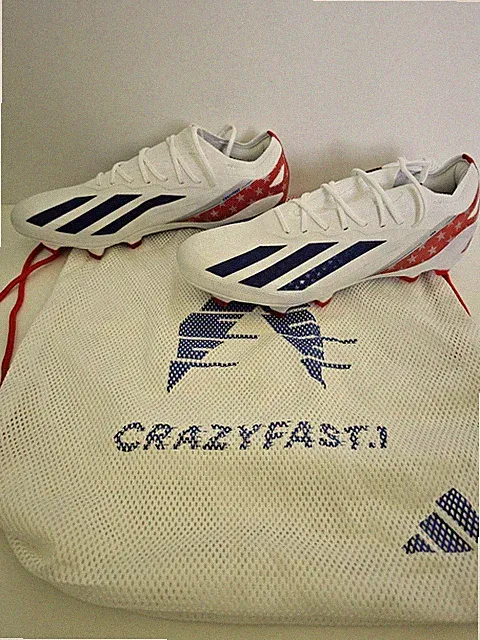 Adidas X Crazyfast USA .1 FG White Blue Red Men's Soccer Cleats Sz 7.5 IG0664)