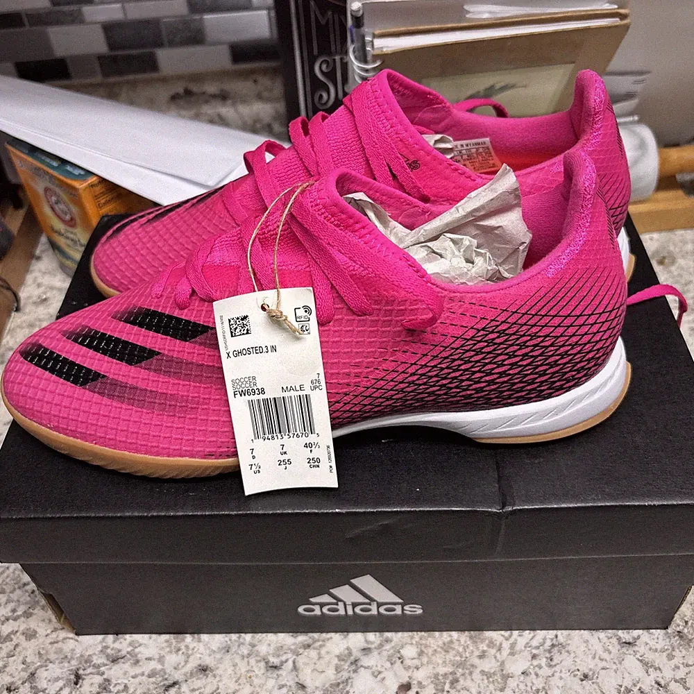 Adidas x Ghosted .3 In Indoor Soccer Cleats Women’s 7 1/2 Brand New PinkWhite