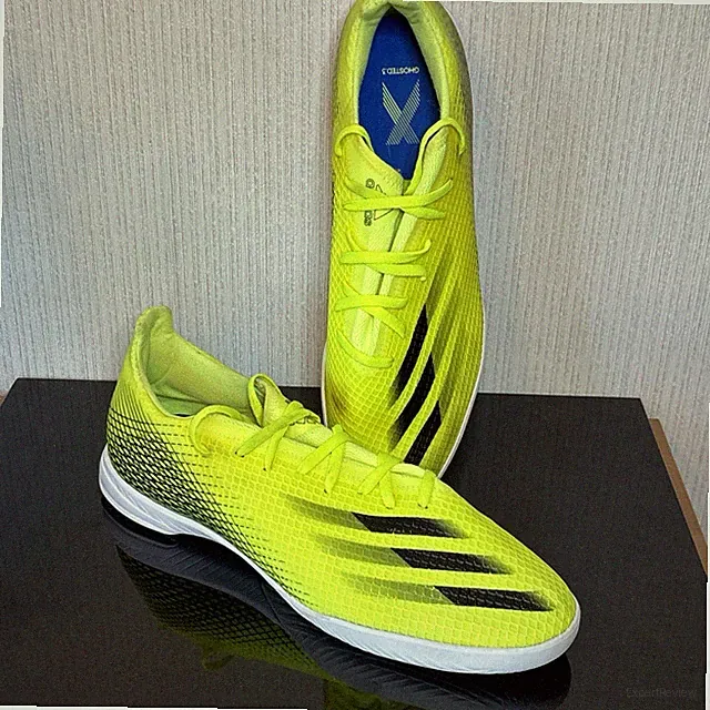 Adidas x Ghosted.3 Indoor Soccer Shoes Mens Sz 12.5 FW6937 Yellow Black Lace Up