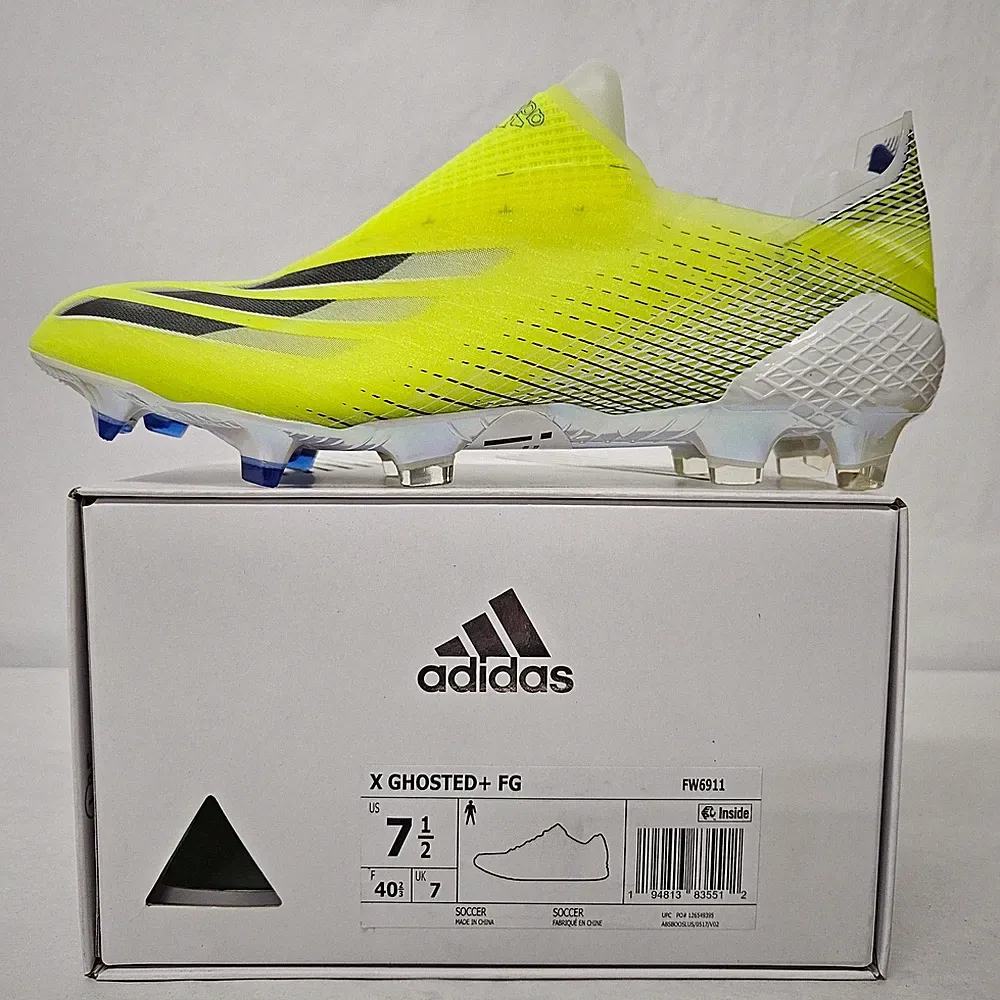 Adidas X Ghosted+ FG Soccer Cleats FW6911 Solar Yellow Black Mens Size 7.5