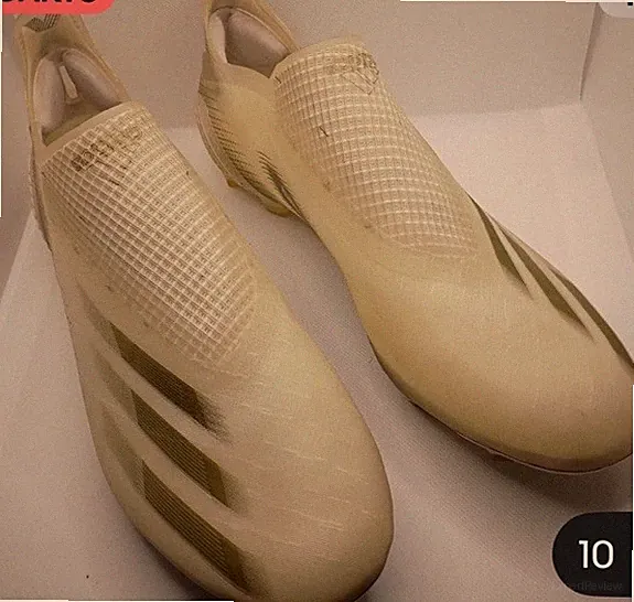adidas x Ghosted+ FG US Size 10 White/Metallic Gold Soccer Cleats