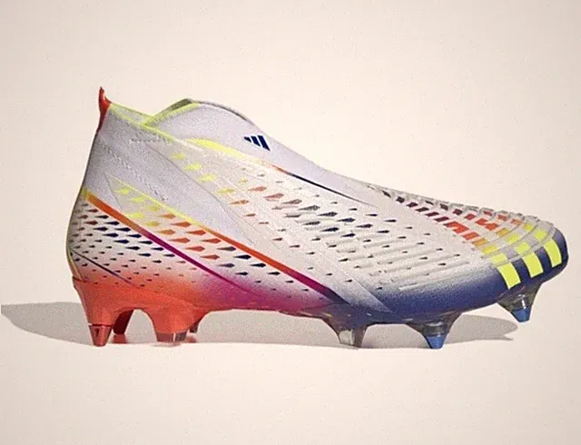 Adidas X Predator Edge+ SG Soccer Cleats White Multi Color Men's Size 9 GW1035