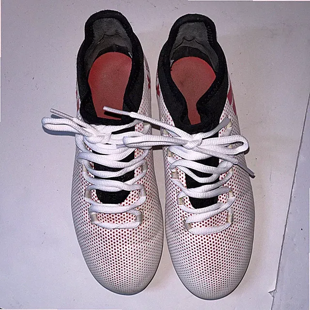 adidas X soccer cleats Size US 6. White With Red Dots Tech Fit. Non Stop Grip X
