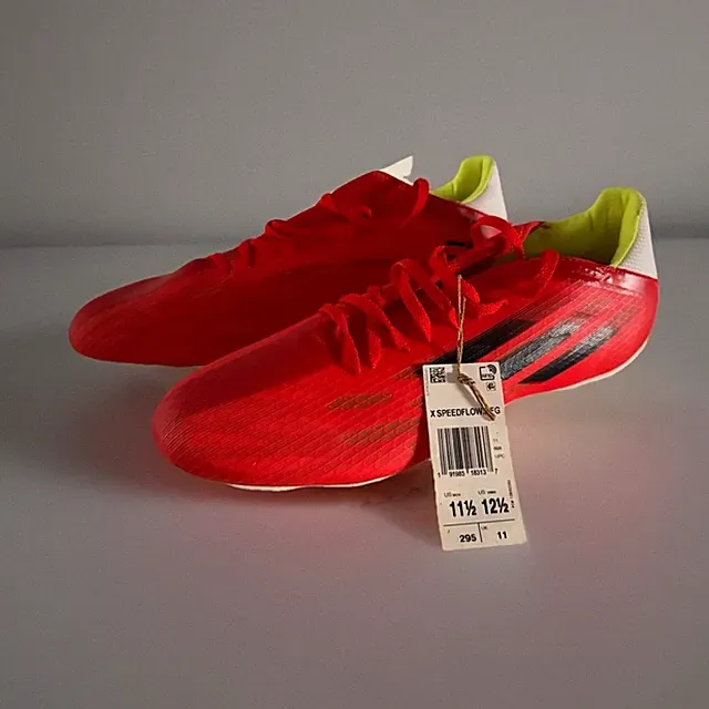 adidas X SPEEDFLOW.3 FG Soccer Cleats Red Lace Up Plastic Low Top