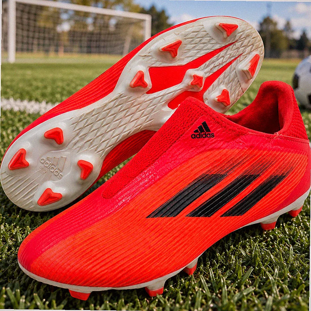 adidas X Speedflow.3 Laceless FG Soccer Cleats Youth Size 4 Red Black FY3257