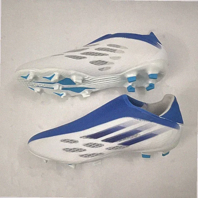 adidas X Speedflow.3 Soccer Cleats White Blue Plastic Slip On Low Top