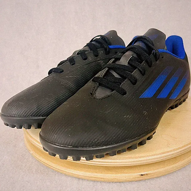 ADIDAS X SPEEDFLOW.4 TURF BLACK Blue MEN'S SOCCER SHOES Size 5.5 FY3326