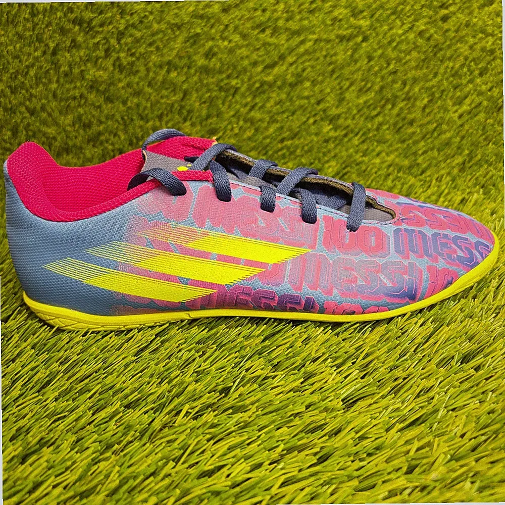 Adidas X Speedflow Messi 4 Boys Size 4.5Y Pink Blue Spikeless Soccer Shoes