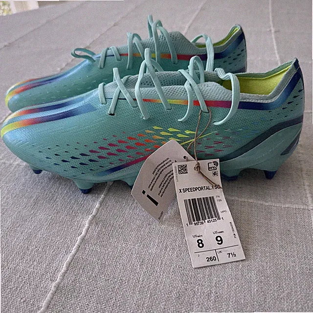 Adidas X Speedportal.1 GW8442 Men's Aqua Soft Ground Soccer Boots US Size 8