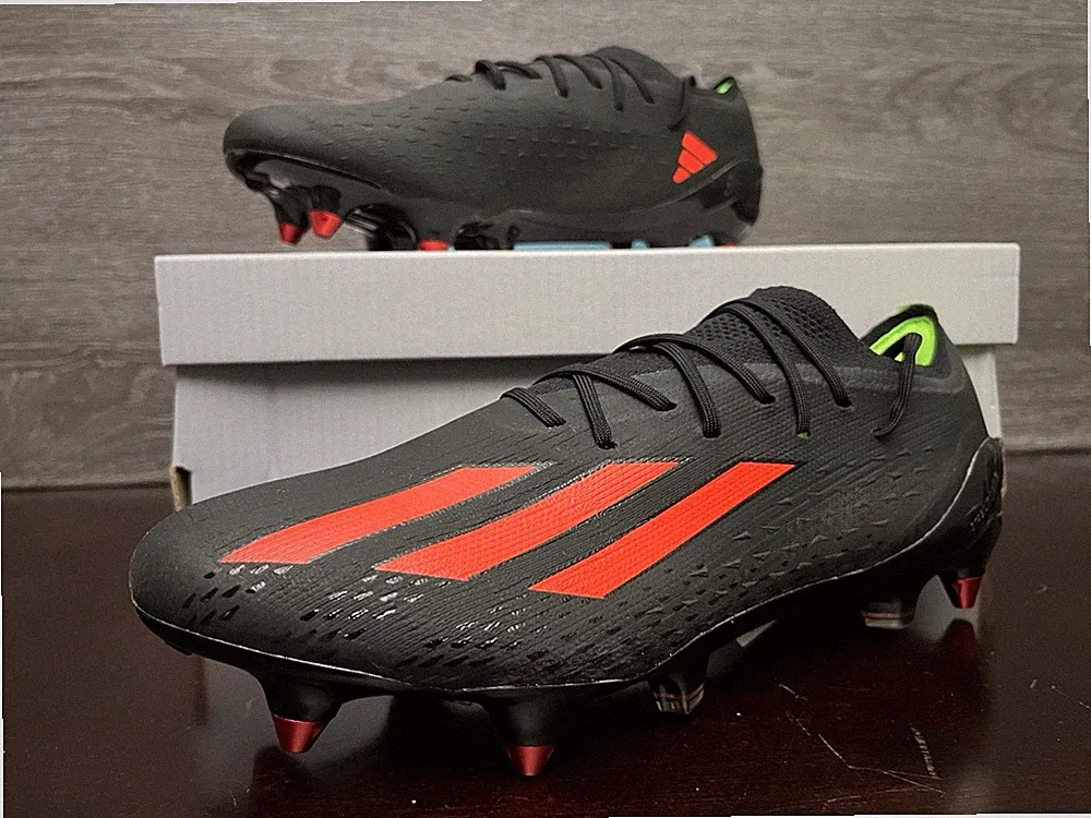 Adidas X Speedportal.1 SG Black Solar Red Soccer Cleats Men's Size 8 GW8443 NEW