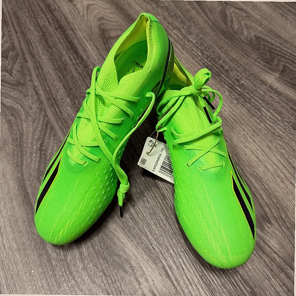 ADIDAS X SPEEDPORTAL.1 SOFT GROUND CLEATS SIZE 8.5 GREEN/BLACK COLOR GW8440