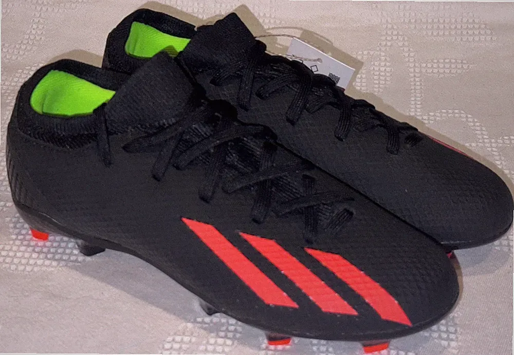 ADIDAS X Speedportal.3 Black Solar Red FG Soccer Cleats Youth Boys Girls Sz 4.5