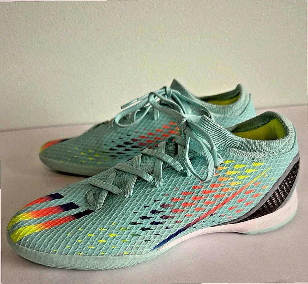 Adidas X Speedportal 3 Indoor Soccer Shoes Mens 7.5 Light Aqua GW8466 Cleats