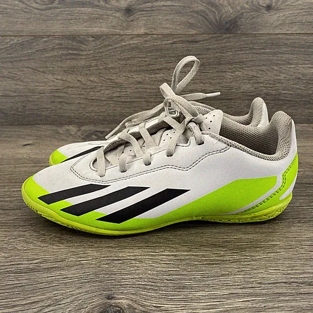 Adidas X Speedportal.4 Indoor Soccer Shoes Kids Size 3 White Neon IE4065