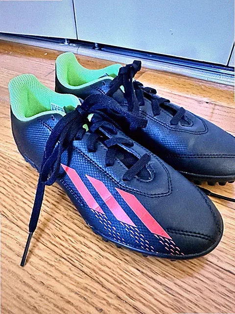 Adidas X Speedportal .4 TF Youth Size 2.5 Soccer Cleats Turf Shoes Black Red