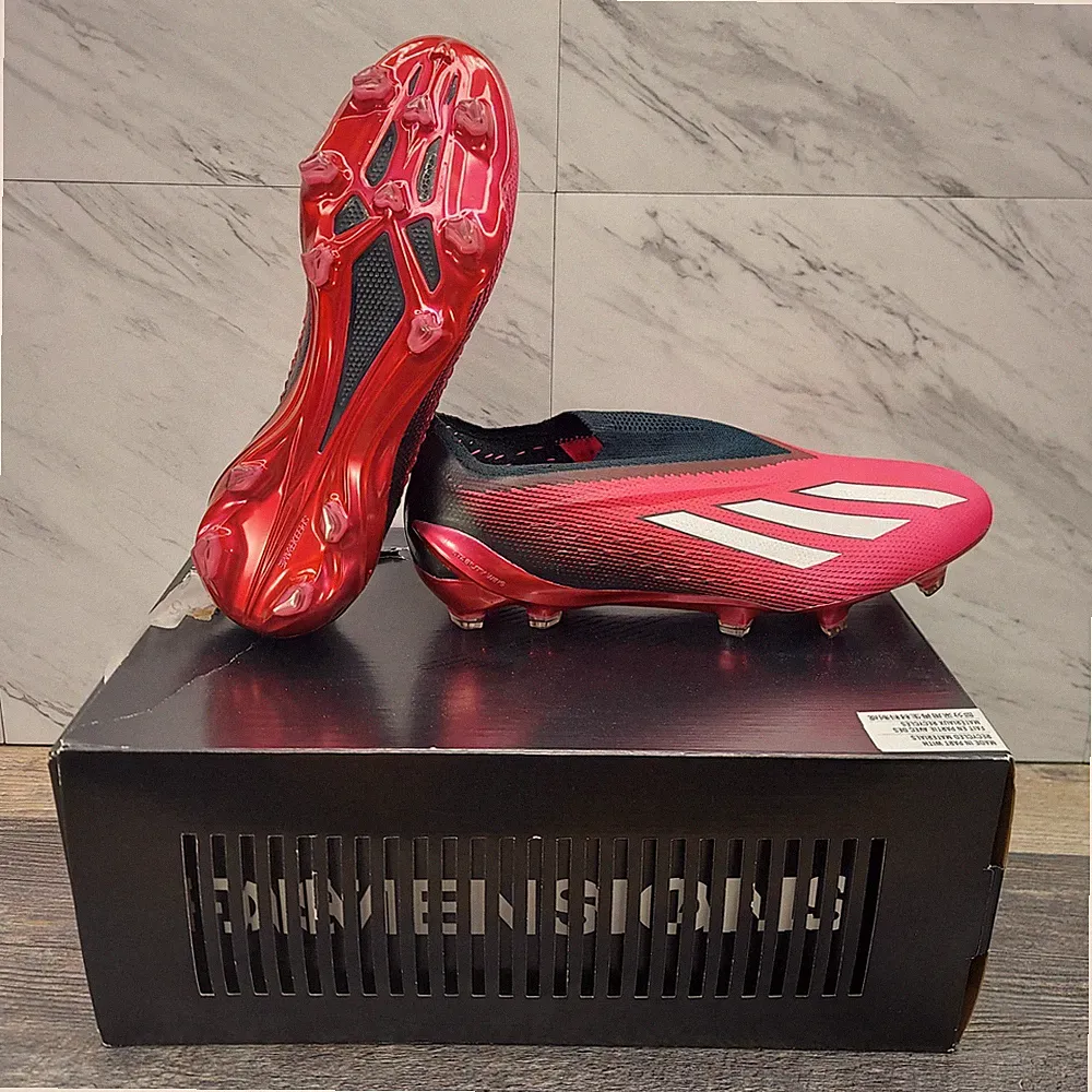 Adidas X Speedportal + FG Pink Black Soccer Cleats GZ5126 Men's 6.5 Women's 7.5