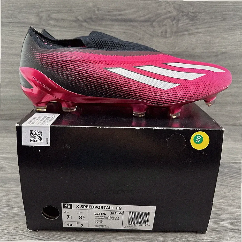 Adidas X Speedportal + FG Size 7.5 Mens Size 8.5 Womens Black Pink Soccer Cleats