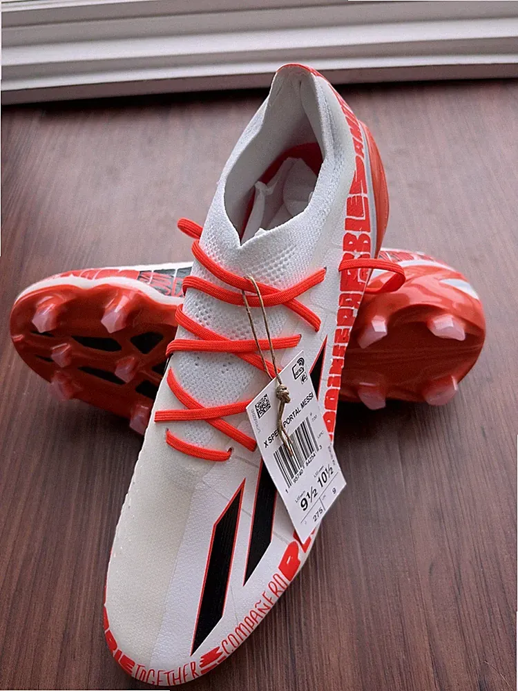 adidas X Speedportal Messi.1 Firm Ground Soccer Cleats (White/Red) - Size 9.5