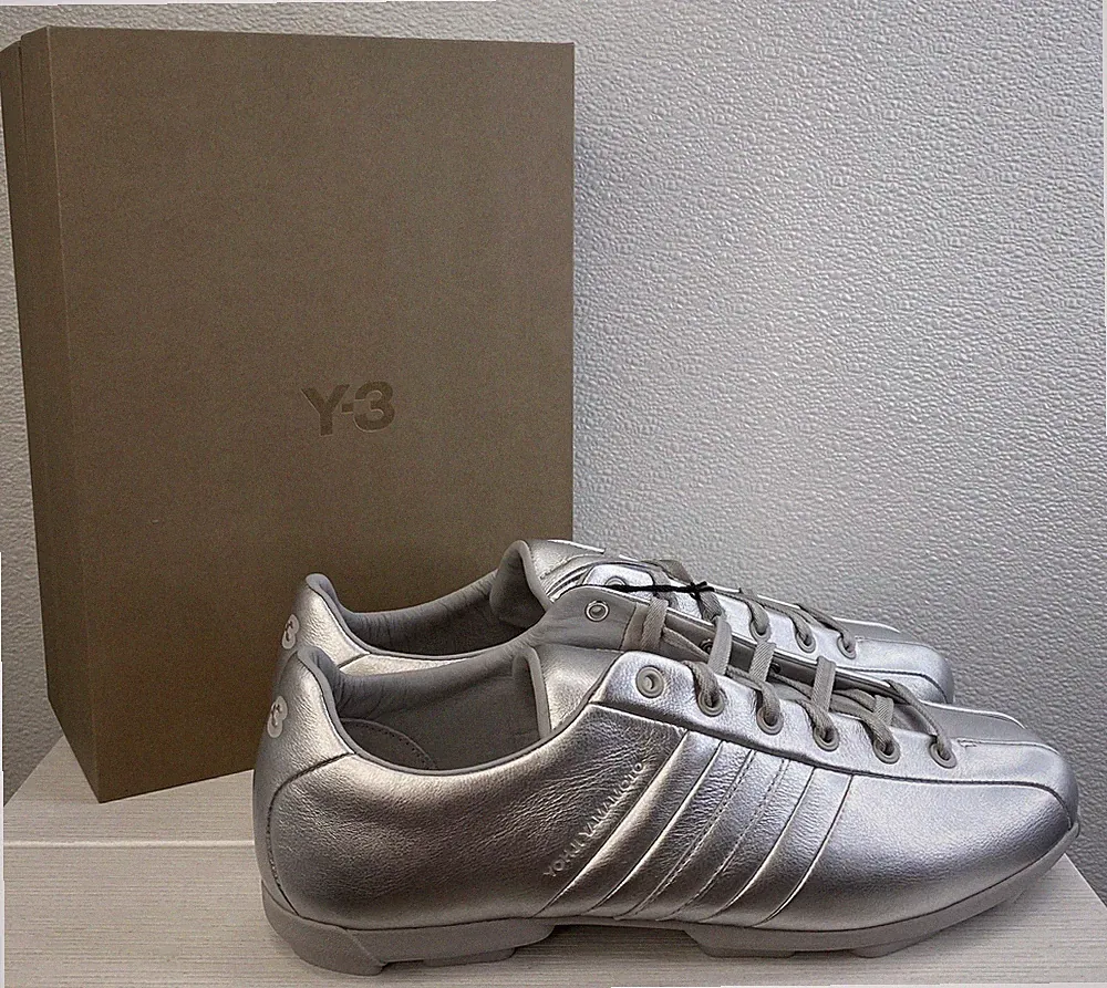 Adidas Y-3 Field Shoes Unisex Size M9 W10 Silver Metallic Leather Soccer Cleats