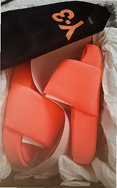 Adidas Y-3 Yohji Yamamoto Comfylette Puff Slides Solar Orange EH1717 Men 6/Wmn 7