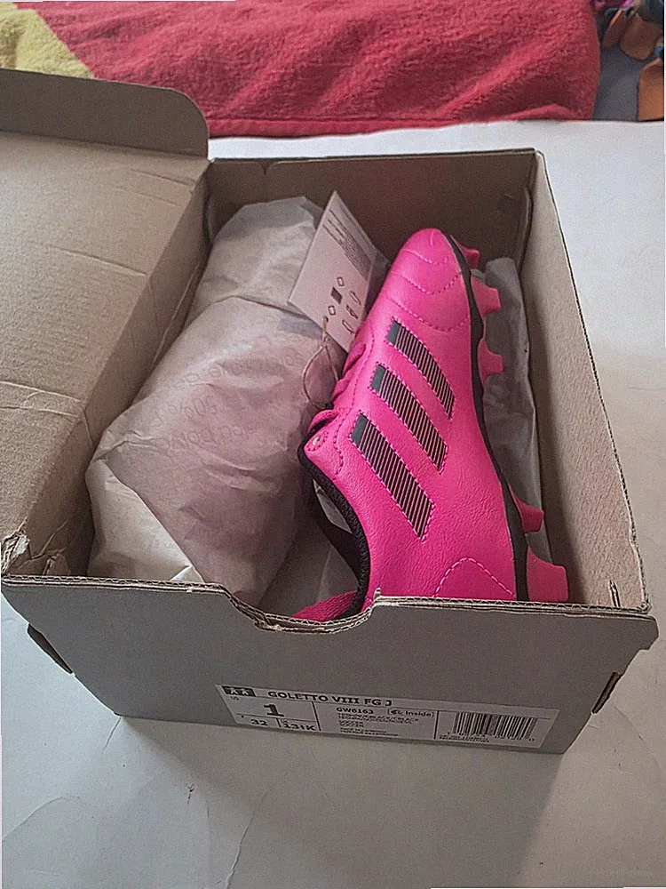 Adidas Youth FG Soccer Cleat Girls Size 1 Goletto VIII Pink Shoes GW6163 - NEW!