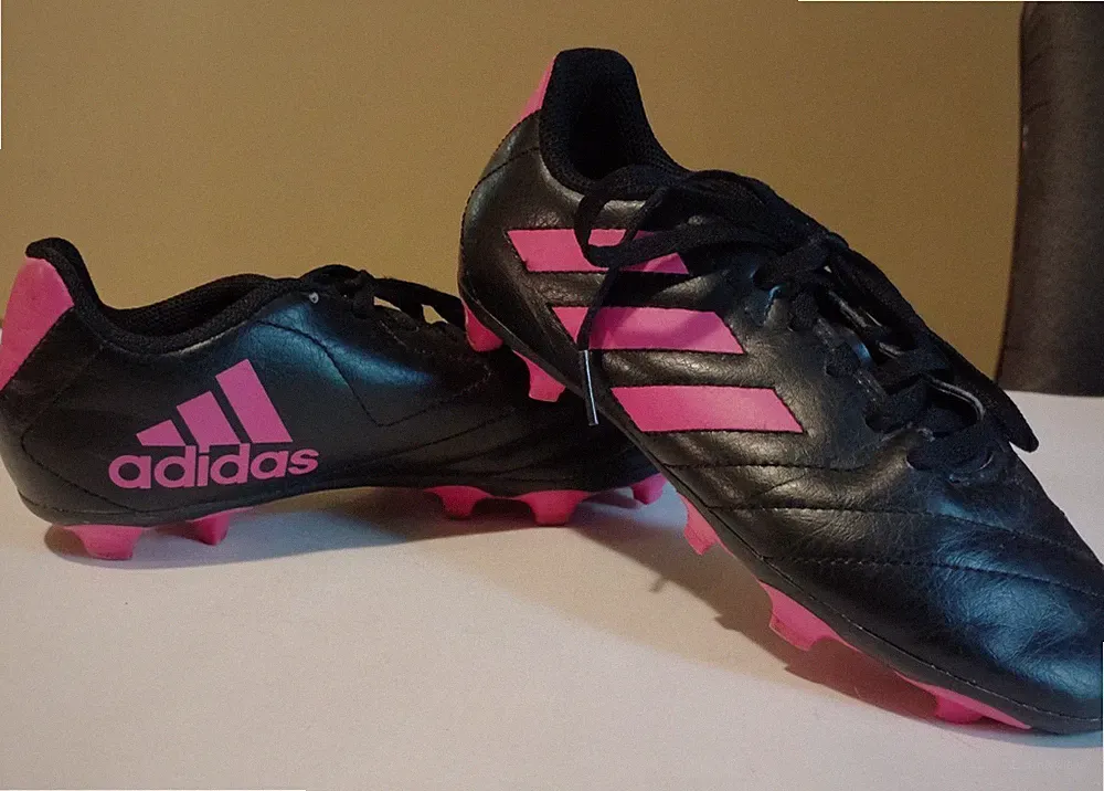 Adidas Youth Girls Cleats Black Pink Sz 3