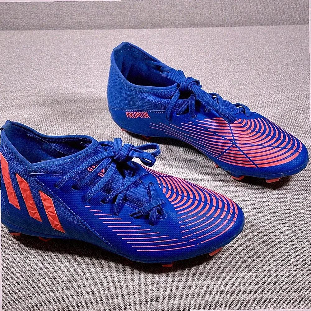 Adidas Youth Predator Edge.3 FG/MG Sapphire Edge Blue Sz 3.5 Turf Soccer Cleats