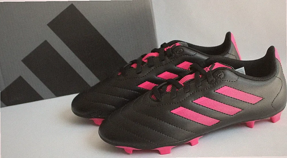 adidas Youth Size 6 Goletto VIII FG J Soccer Cleats Black/Pink GX6907 Kids Girls