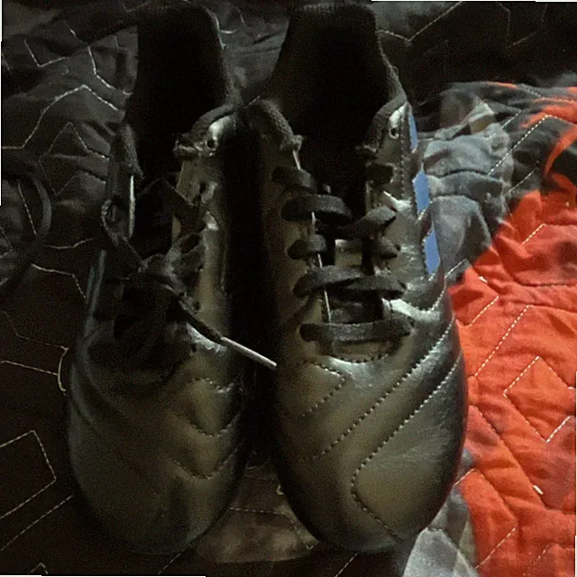 adidas Youth Soccer Cleats Black and Blue Athletic Shoes for Boys Girls Football