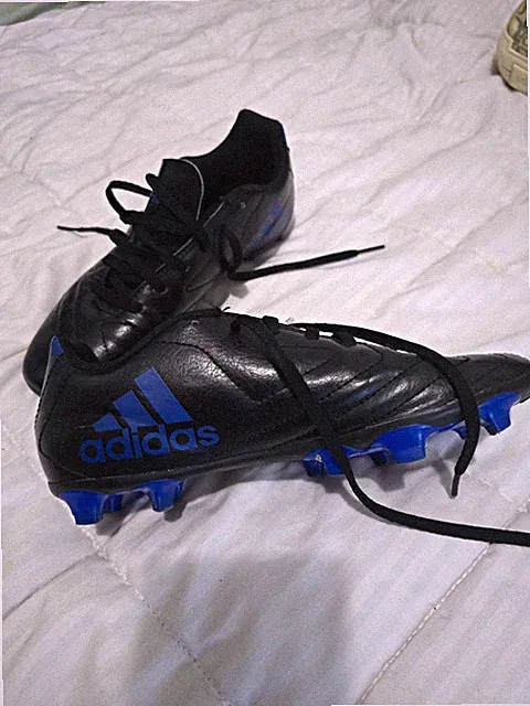 adidas Youth Soccer Cleats Black/Blue Colorway US Size 4.5 Cleat Shoes