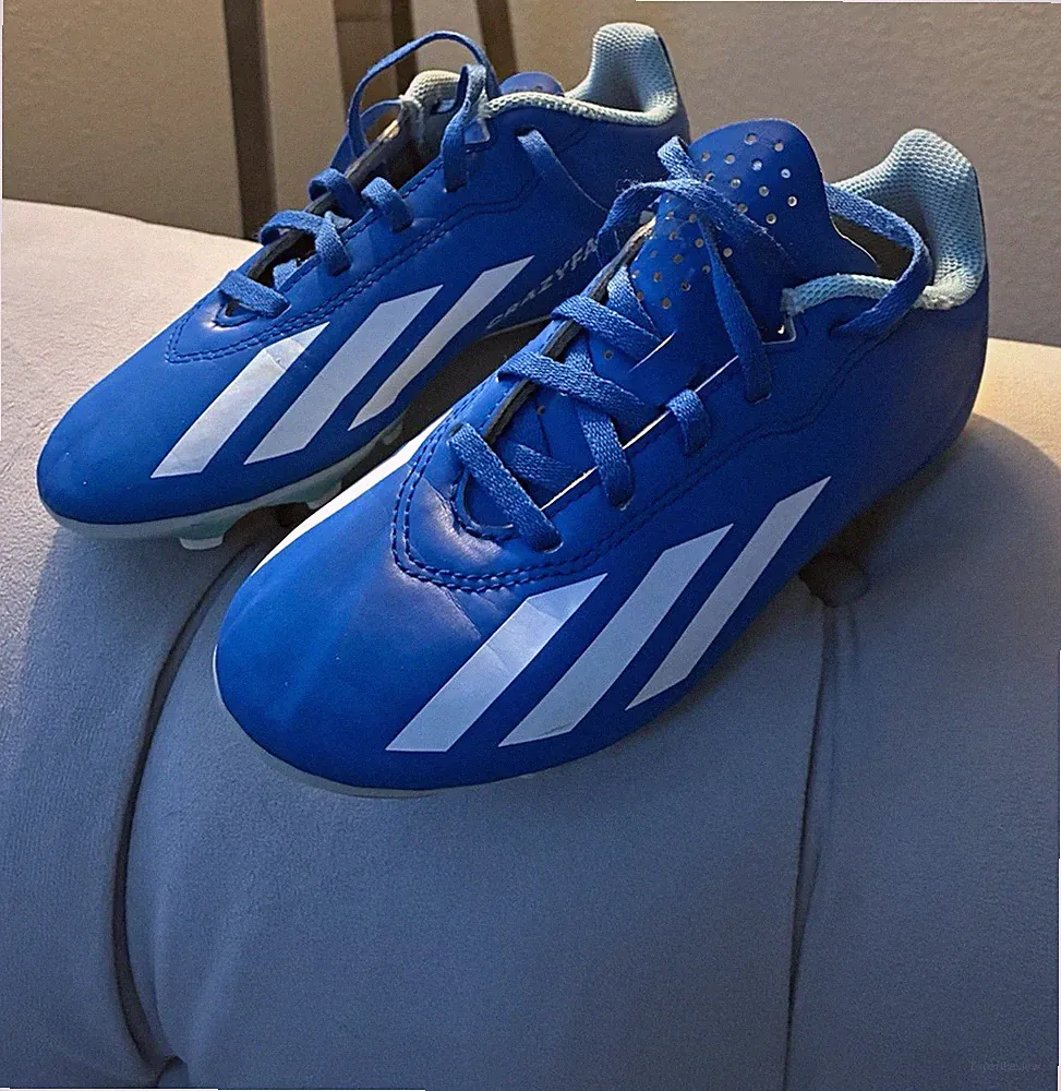 adidas Youth Soccer Cleats Blue Studded Sole "SPEED" US Size 2