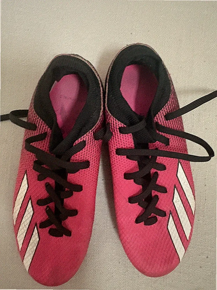 Adidas Youth Soccer Cleats Pink/Black FG Firm Ground Size 4.5 Good Condition