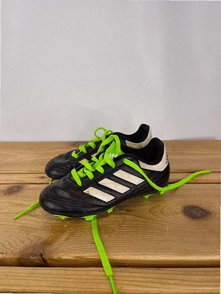 Adidas Youth Soccer Cleats Size 10.5K Black/White Neon Green
