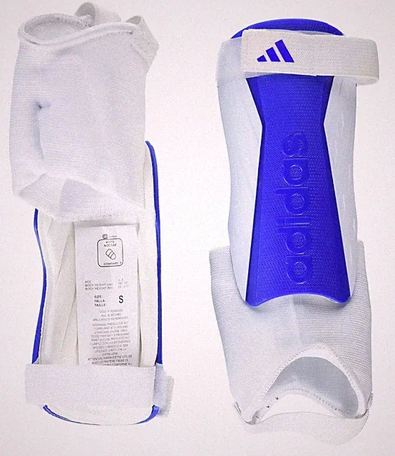 adidas Youth Tiro SG Match J Shin Guards White/blue Size Large New