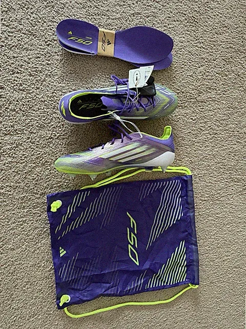 Adizero F50 Elite Soft Ground Cleats Size 11.5 With Extra Soles And Bag!!! BNWT