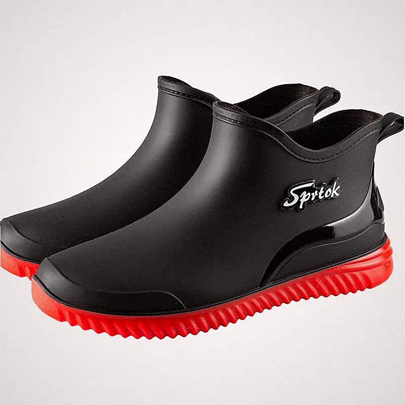 Adult Short Rain Boots Waterproof Shoes Durable Rubber Footwear for Rainy Day