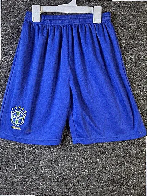 Adult Unisex CBF Brasil Royal Blue Yellow Green Soccer Shorts