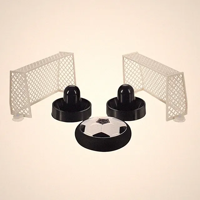 Air Fuss ball Soccer Hockey Set with Paddles Net Indoor Black Set 2 Player NEW
