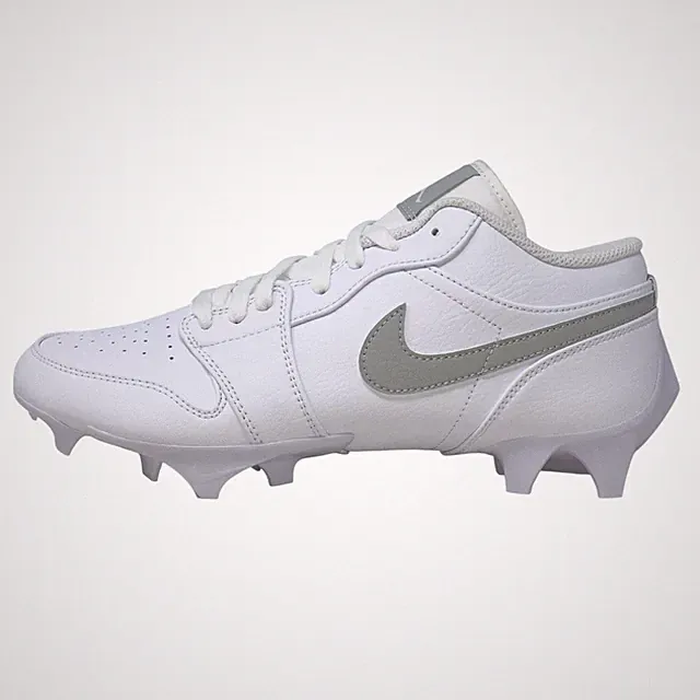 Air Jordan 1 Low 'Fog Gray' White Football Cleats, Size 9 FJ6245-101 BNIB
