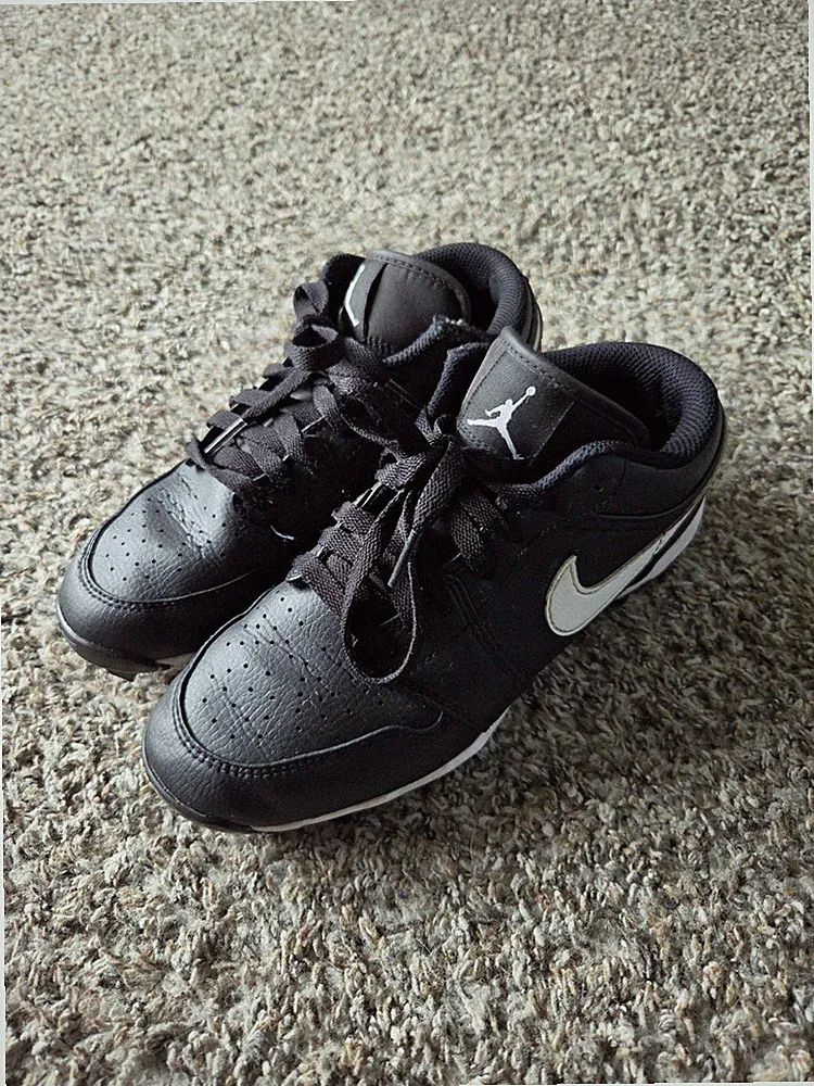 Air Jordan 1 Low Panda Black Cleats, Size 5.5Y HF6885-001