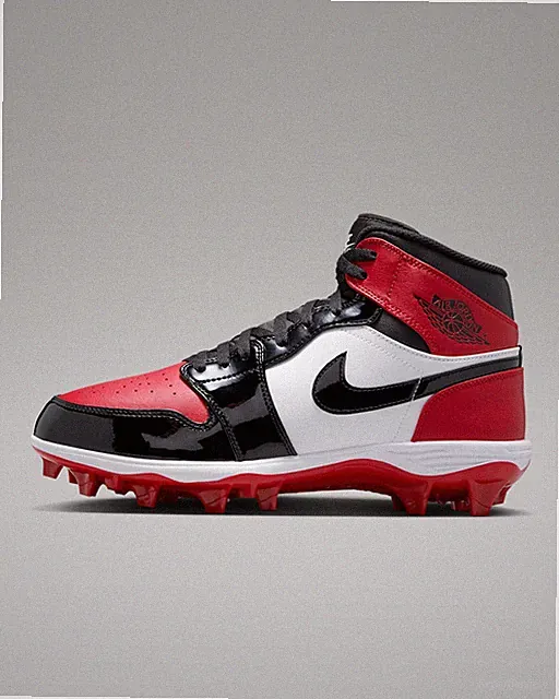 Air Jordan 1 Mid TD Cleat “Bred Toe” Colorway Size 9.5 FJ6805-601 *Without Box*