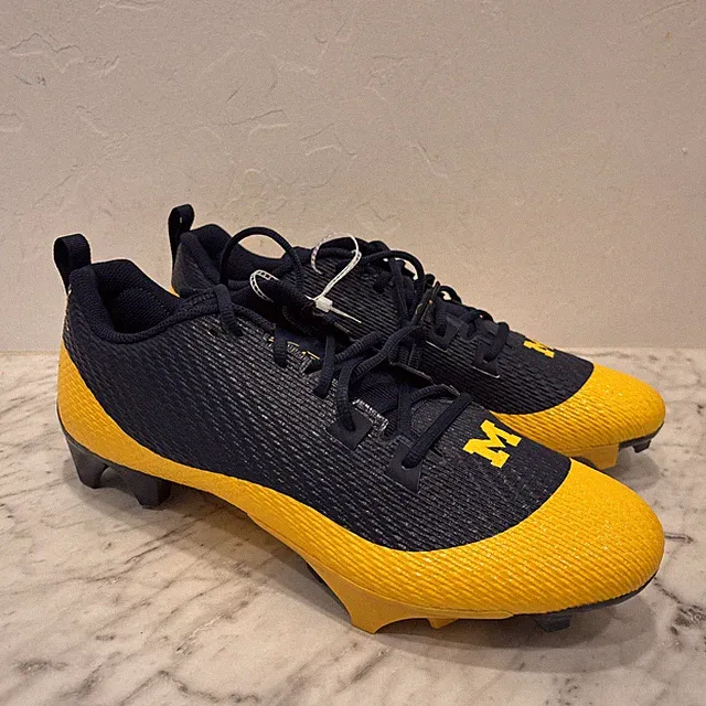 Air Jordan Vapor Edge Speed 2 Michigan Wolverines Cleats PE FJ5724-407 Size 13.5