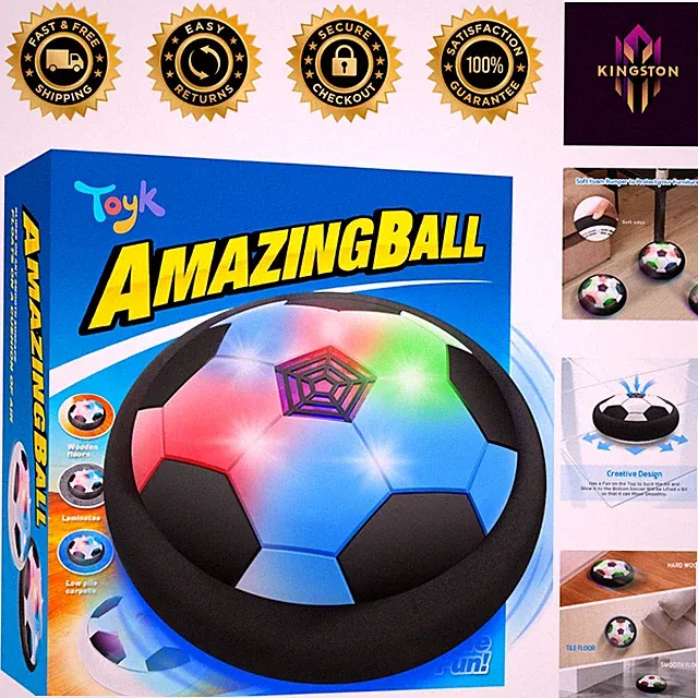 Air Power Soccer Ball with Colorful LED Lights - Perfect for Kids 3-12