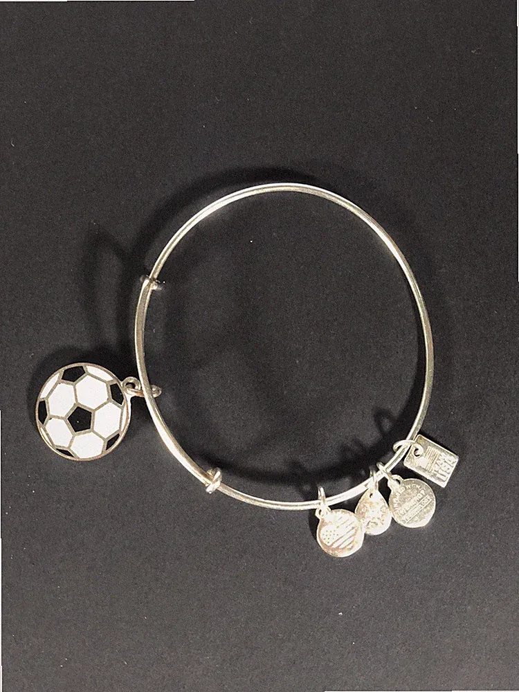 Alex and Ani Team USA Olympics Soccer bracelet Rafaelian Silver Expandable