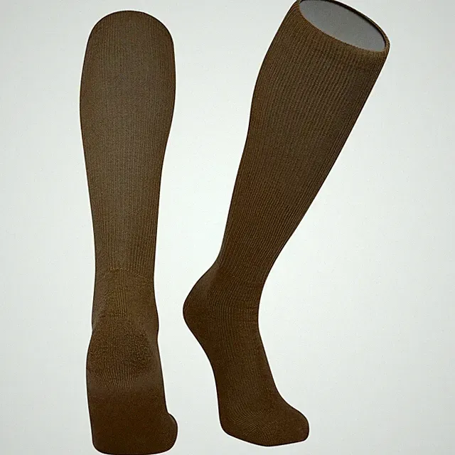 All-Sport Knee High Athletic Tube Socks with Arch and Ankle Support (Brown)